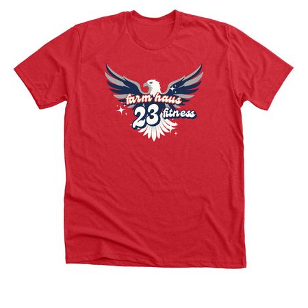 Farm Haus Fitness 23, a Heather Red Premium Unisex Tee