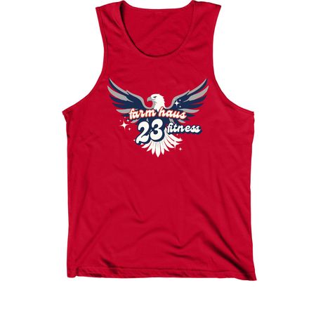 Farm Haus Fitness 23, a Red Premium Cotton Tank