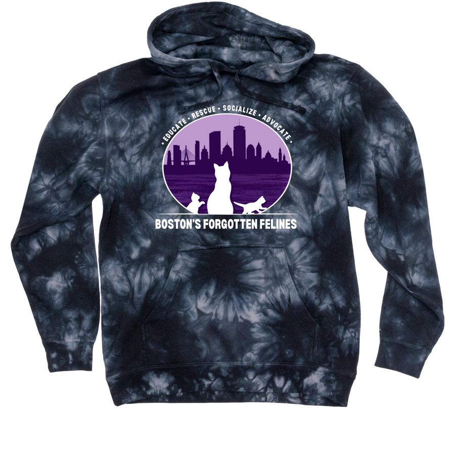 BFF Logo Tie Dye Sweatshirt (Dark Colors), a Black Tie Dyed Pullover Hoodie