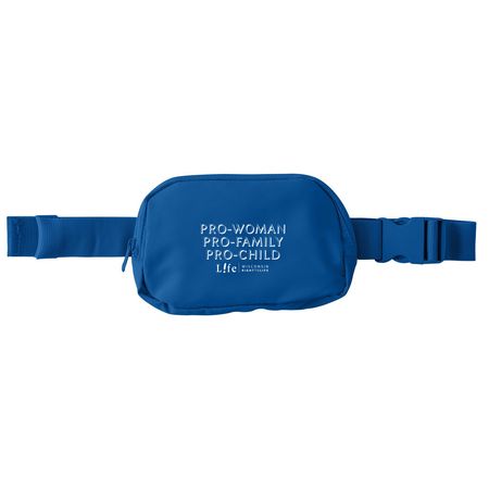 LIMITED: Pro-Woman Pro-Family Pro-Child Belt, a Strong Blue Matte Hip Pack