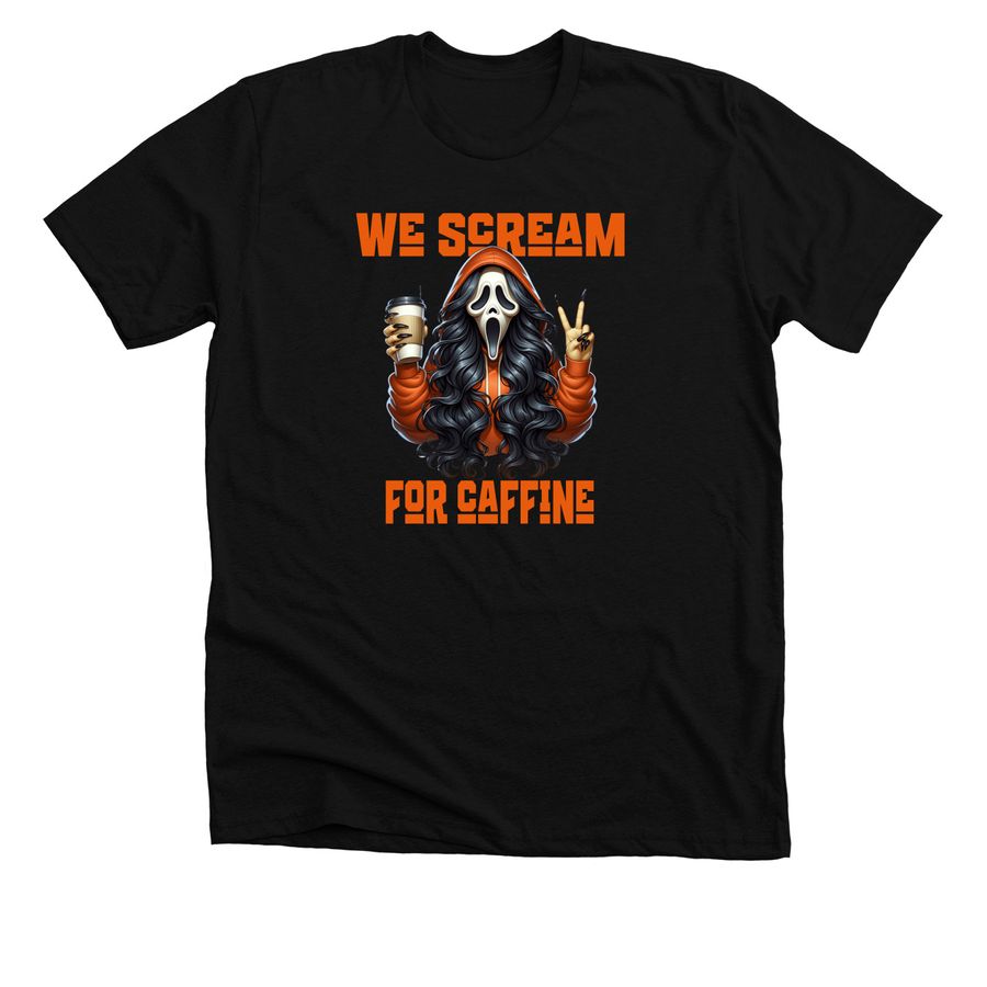 We scream/orange letters, a Solid Black Blend Premium Unisex Tee