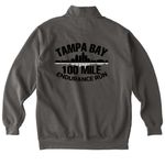 Tampa Bay 100, a Grey Comfort Colors Quarter Zip Pullover (back-view)