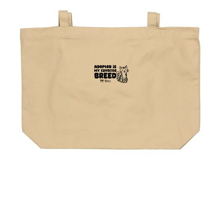 Adopted Is My Favorite Breed: Cat&nbsp;, a Oyster Large Organic Cotton Tote Bag