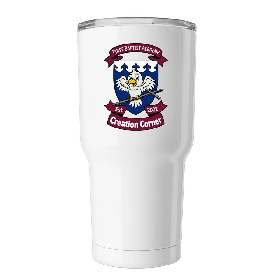 FBA's Creation Corner Tumbler, a White Insulated Tumbler
