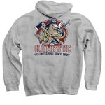 OMFD Supporter Shirt with Seal - Gray, a Sport Grey Pullover Hoodie (back-view)