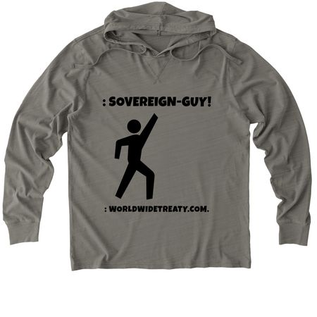 : SOVEREIGN-GUY!, a Driftwood Grey Allmade Organic Cotton Mineral Dye Hoodie Tee