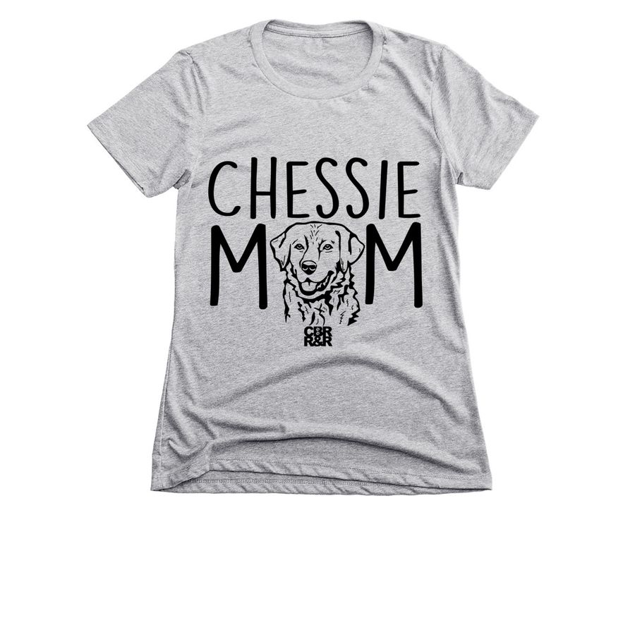 Proud Chessie Mom? Show your Brown Dog love!, a Dark Heather Grey Women's Slim Fit Tee