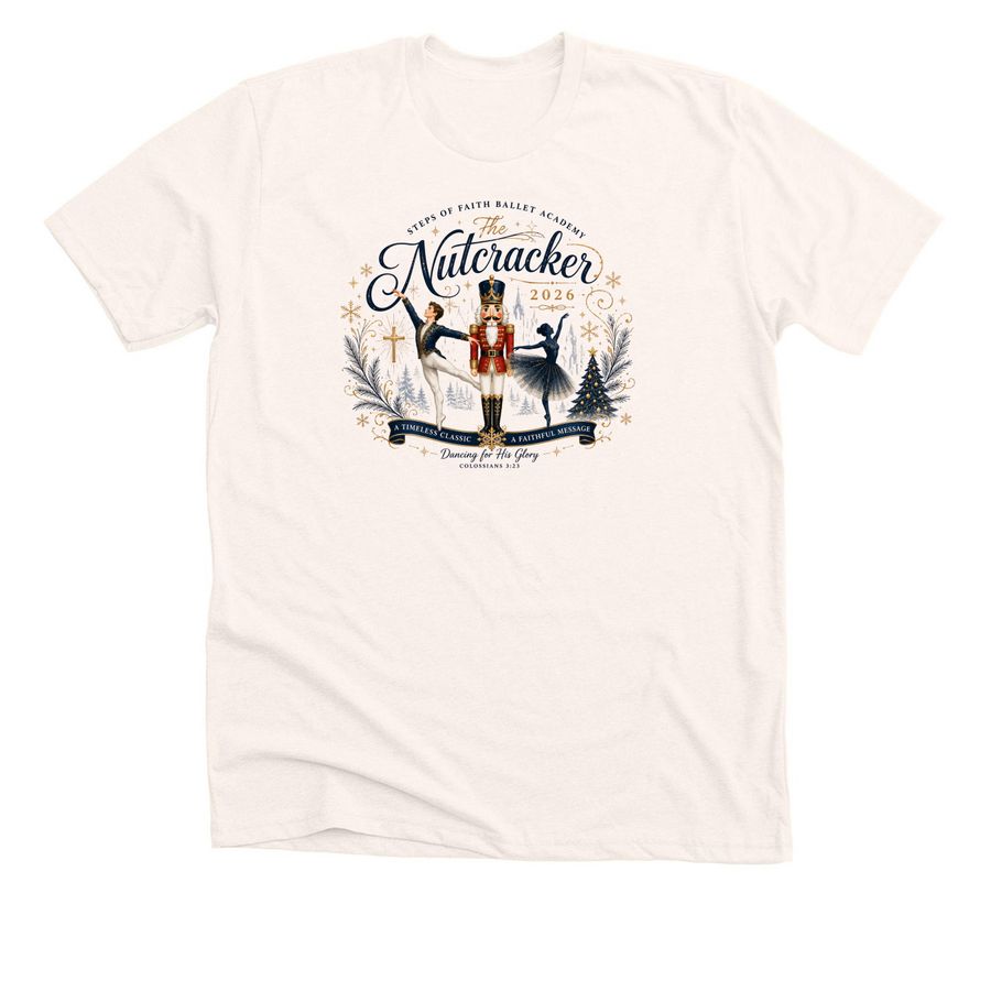 SOFBA Nutcracker 2026, a Heather Natural Premium Unisex Tee