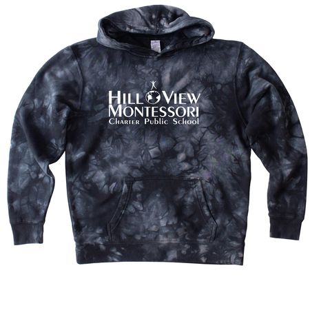 Hill View Montessori Store, a Black Youth Tie Dye Pullover Hoodie