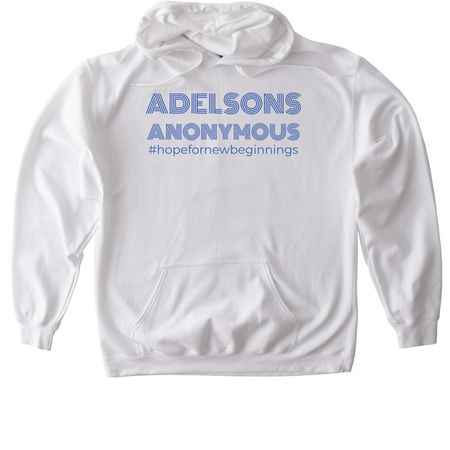 Adelsons Anonymous Tee, a White Gildan Softstyle Pullover Hoodie