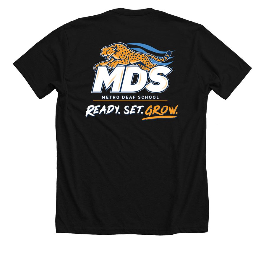 Metro Deaf School (back design only), a Solid Black Blend Premium Unisex Tee