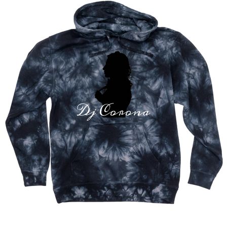 Coronas Dj Silhouette Tee, a Black Tie Dyed Pullover Hoodie