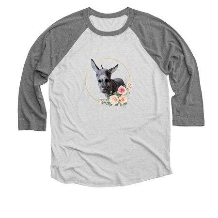 Macaroni. Keep going.&nbsp;, a Premium Heather and Heather White 3/4 Sleeve Baseball Tee