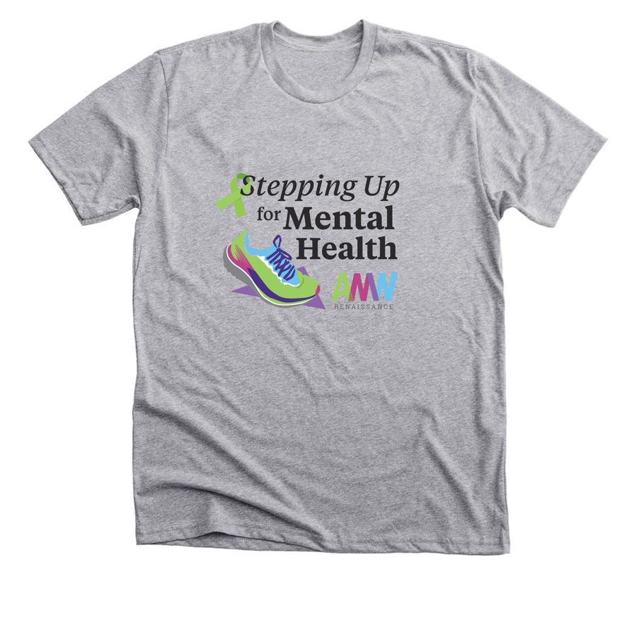 Stepping Up For Mental Health, a Athletic Heather Premium Unisex Tee