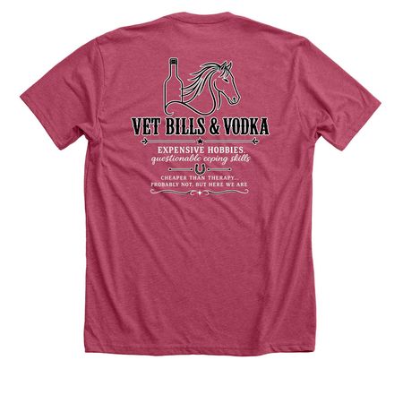 Vet Bills & Vodka, a Heather Raspberry Premium Unisex Tee