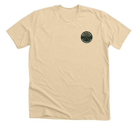 Big Axe Energy, a Heather Soft Cream Premium Unisex Tee