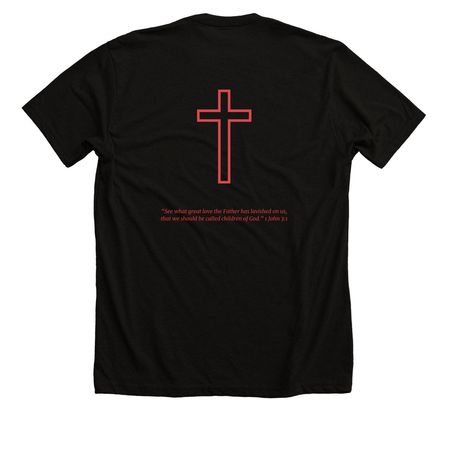 Annie Jr - Cross, a Solid Black Blend Premium Unisex Tee (back-view)