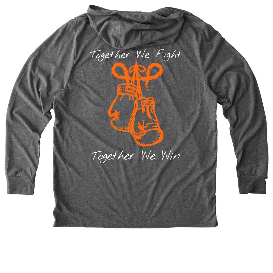 Curley Clothes, a Aluminum Grey Allmade Eco Triblend Hoodie Tee (back-view)