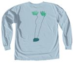 Finny Bouncing Machine, a Chambray Comfort Colors Long Sleeve Tee (back-view)