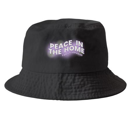 Carry Peace Cap, a Black Printed Bucket Hat