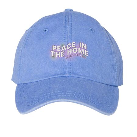 Carry Peace Cap, a Periwinkle Printed Pigment Dye Baseball Cap