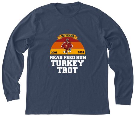 PureTek Cares Large Logo, a Heather Navy Premium Long Sleeve Tee
