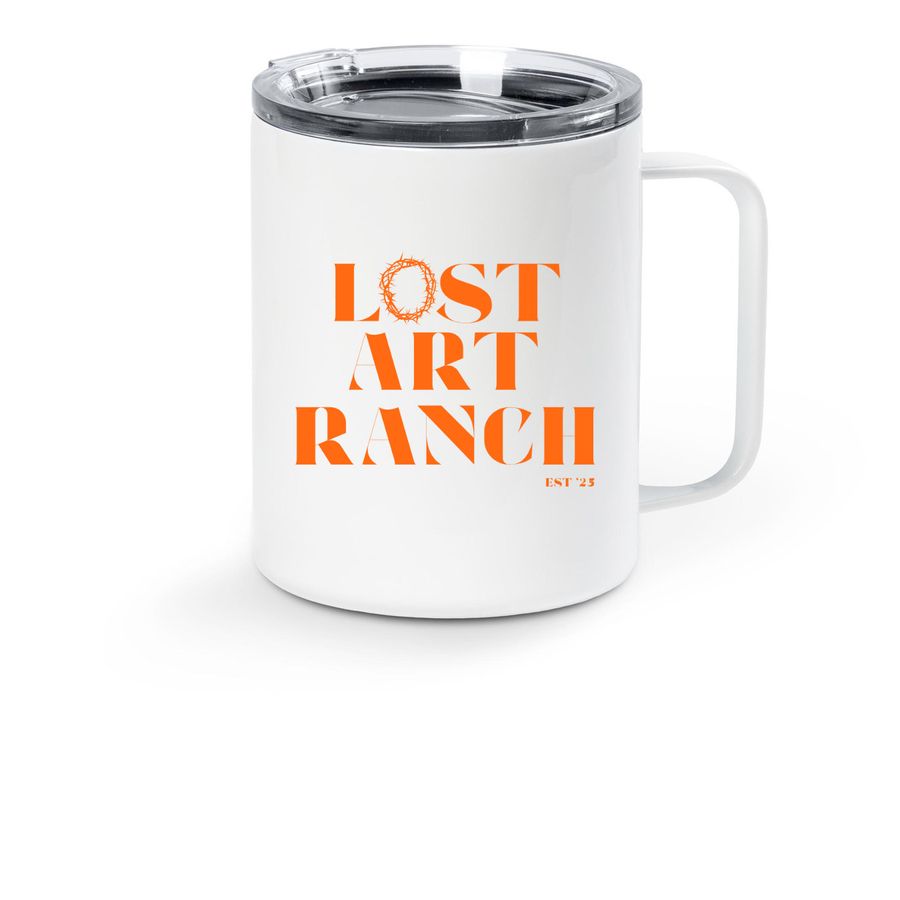Lost Art Ranch Original Travel Mug, a White Stainless Steel Travel Mug