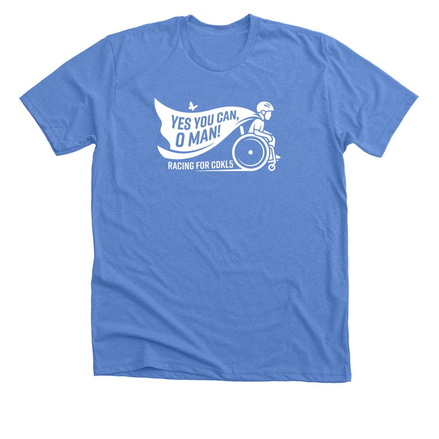 Racing for CDKL5, a Heather Columbia Blue Premium Unisex Tee