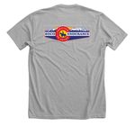 The 3 day Pioneer, a Athletic Heather Premium Unisex Tee (back-view)