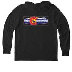 The 3 day Pioneer, a Space Black Allmade Eco Triblend Hoodie Tee (back-view)