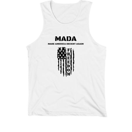 MADA - Make America Decent Again, a White Premium Cotton Tank