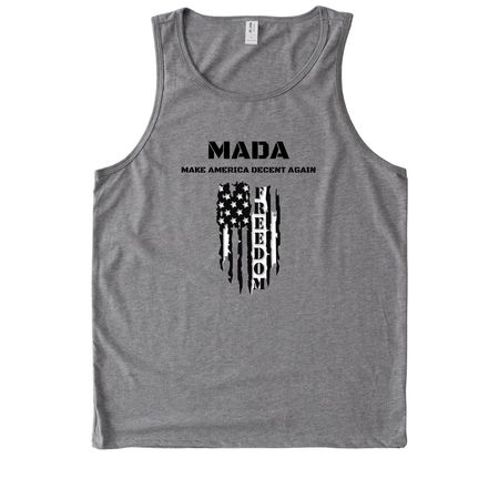 MADA - Make America Decent Again, a Aluminum Grey Allmade Eco Triblend Tank