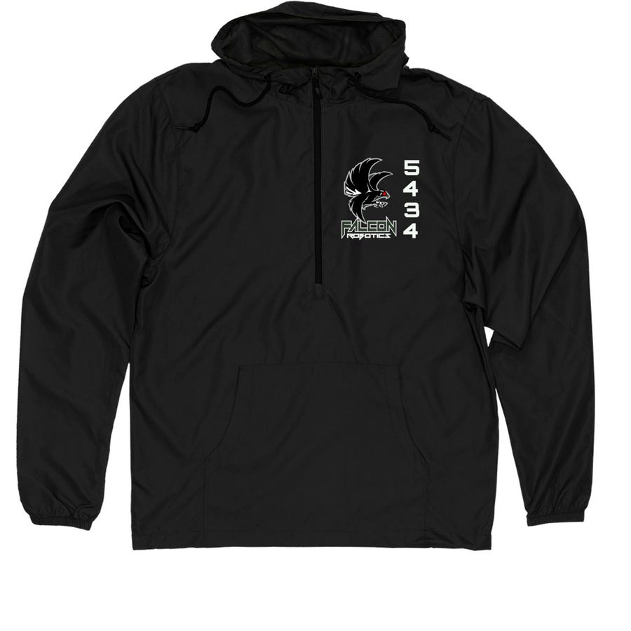 Falcon Robotics - Jacket, a Black Quarter-Zip Windbreaker