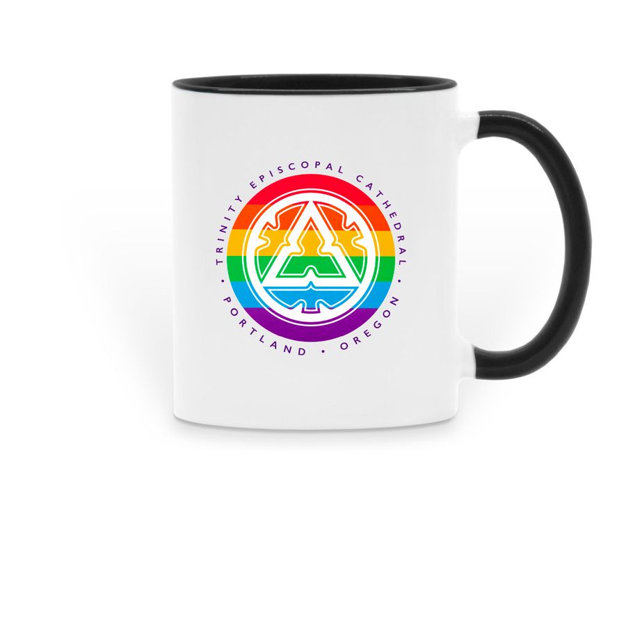 Trinity Pride Mug, a Black Two-Tone Ceramic Mug