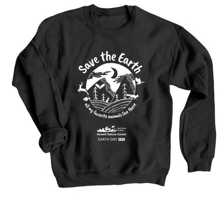 Earth Day 2020, a Black Crewneck Sweatshirt