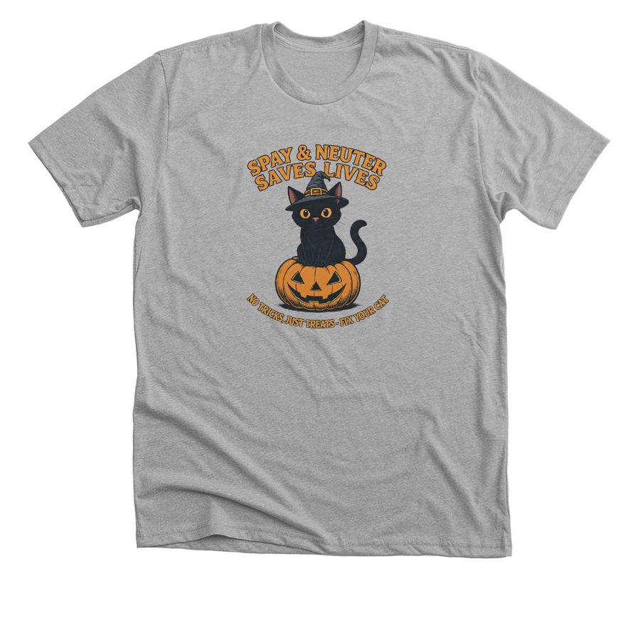 Spooky Kitty Spay/Neuter!, a Athletic Heather Premium Unisex Tee