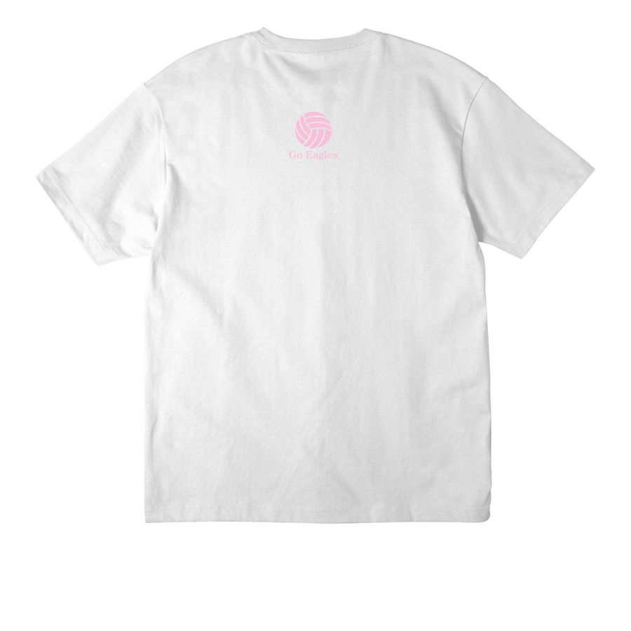 Bump. Set. Spike, a White Unisex Heavyweight Tee (back-view)