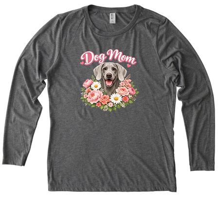 Silver Blooms & Weim Kisses ? Dog Mom Collect, a Aluminum Grey Allmade Eco Triblend Women?s Long Sleeve Tee