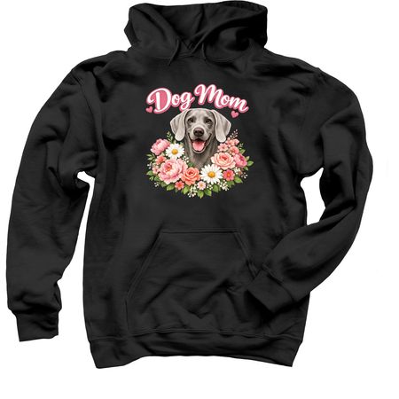 Silver Blooms & Weim Kisses ? Dog Mom Collect, a Black Pullover Hoodie