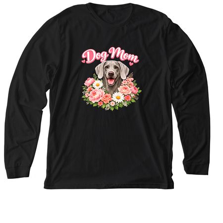 Silver Blooms & Weim Kisses ? Dog Mom Collect, a Solid Black Blend Premium Long Sleeve Tee