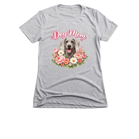 Silver Blooms & Weim Kisses ? Dog Mom Collect, a Dark Heather Grey Women's Slim Fit Tee