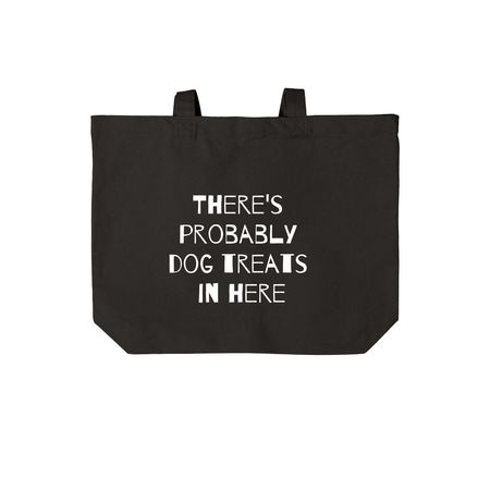 Dog Treats, a Deep Black Cotton Canvas Tote Bag