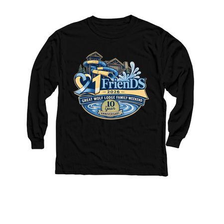 Great Wolf Lodge Family Weekend 2026, a Black Youth Long Sleeve Tee