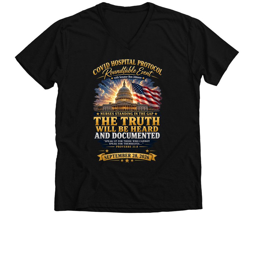 Covid Protocol Roundtable Event&nbsp;, a Solid Black Blend Premium V-Neck Tee
