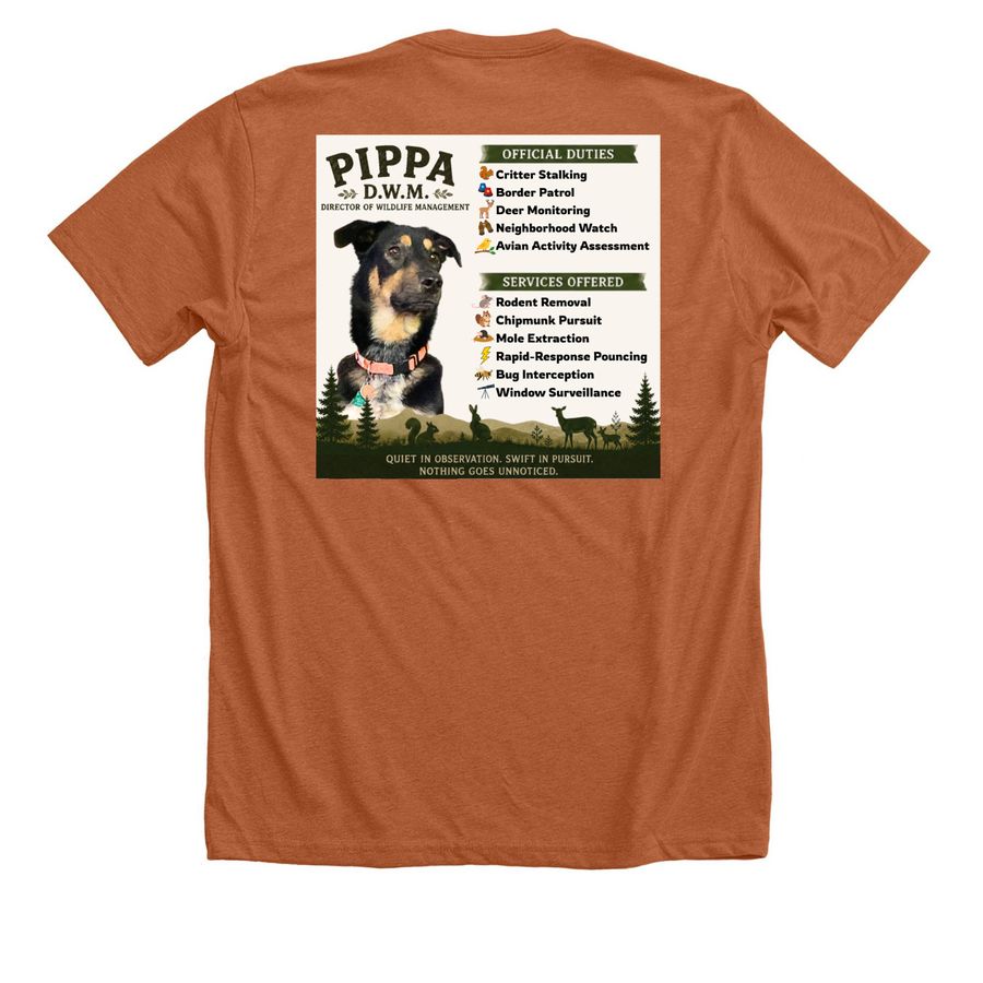 Bark & Branch Orchard, a Heather Autumn Premium Unisex Tee (back-view)