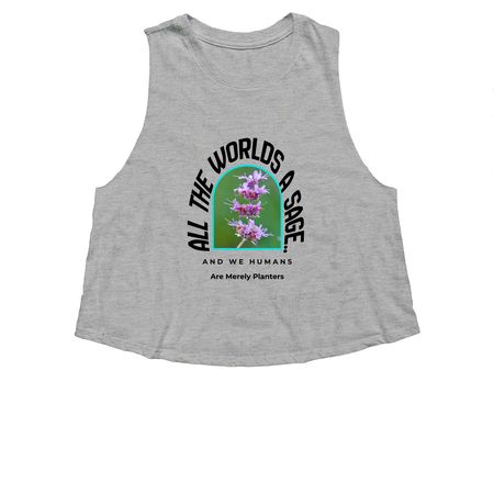 More All the Worlds a sage&nbsp;, a Athletic Heather Women's Cropped Racerback Tank