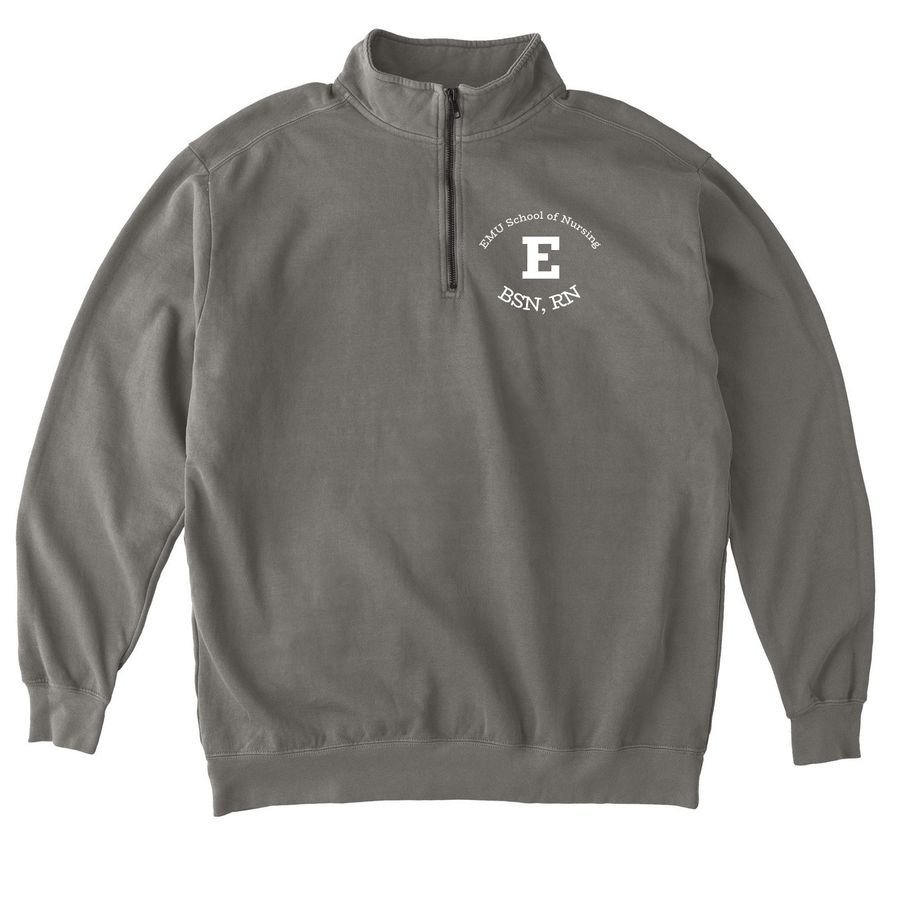 Block E BSN, RN&nbsp;, a Grey Comfort Colors Quarter Zip Pullover