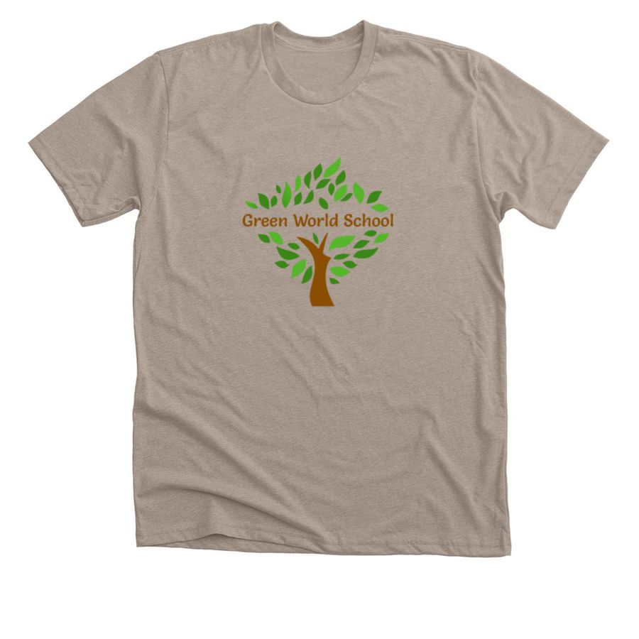 Green World School Gear, a Heather Stone Premium Unisex Tee