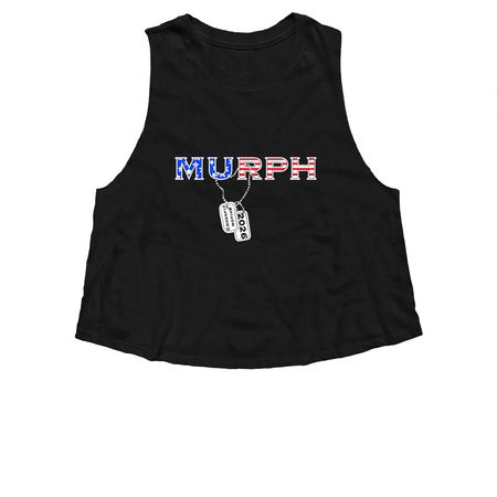 MURPH 2026, a Solid Black Blend Women?s Cropped Racerback Tank