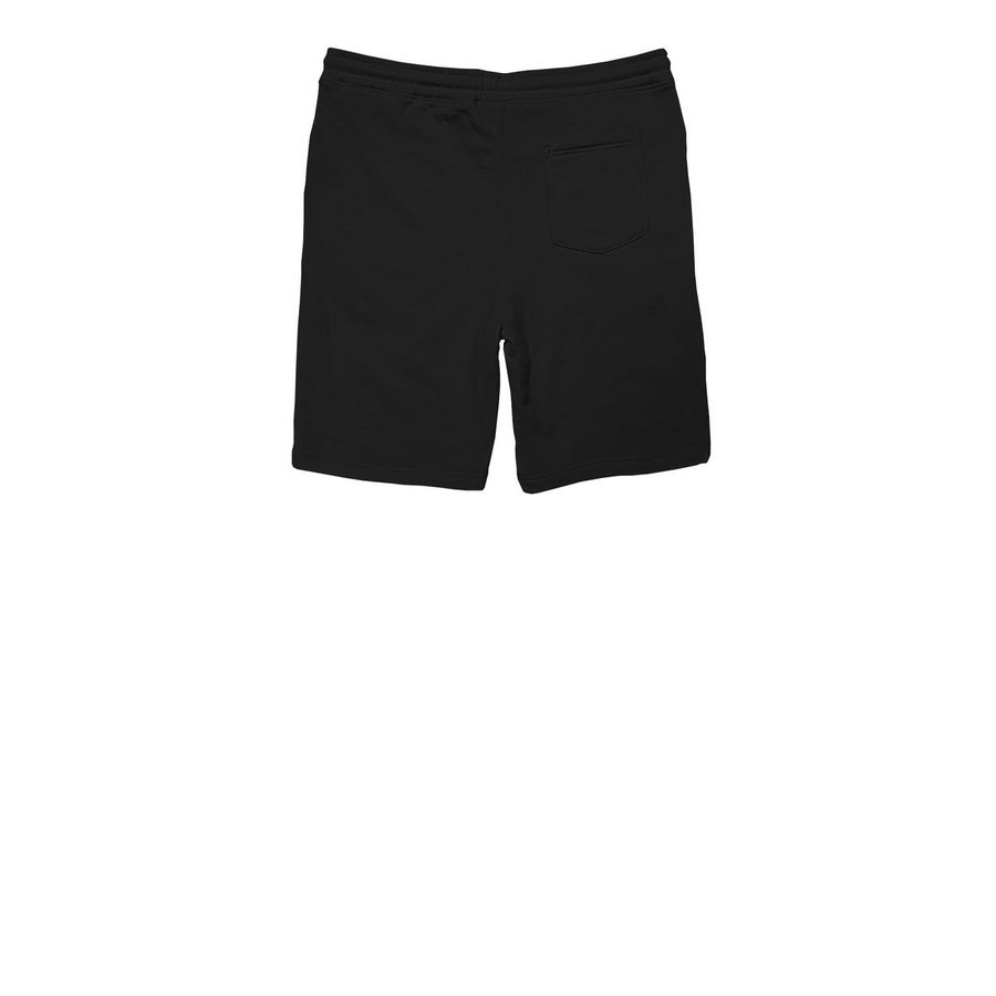The Logo Short, a Black Midweight Fleece Shorts (back-view)